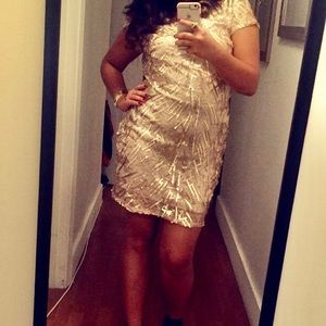 Lulus Gold Sequin Dress